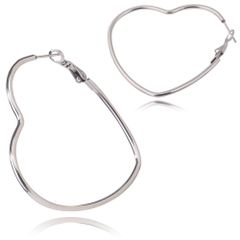 【ハートピアス 幅2×外径70mm 色：シルバー 1ペア】[Adelina Style] フープピアス 人気 大きめ リングピアス レディース シンプル サージカルステンレス 金属アレルギー対応 男女 両耳 プレゼント