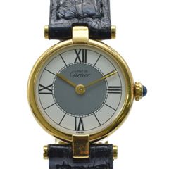 CARTIER カルティエ マストヴァンドーム ヴェルメイユ GP/革 クォーツ 白文字盤 レディース腕時計 ヴィンテージ【中古】