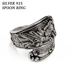 シルバー 925 スプーンリング  Spoon Ring  ラップリング 指輪  自由の女神  サイズ：14号 16号 18号 20号 21号 22号 シルバーアクセサリー  オープンラップ  メンズ  レディース  【新品】