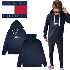 トミーヒルフィガー Tommy Hilfiger トップス パーカー フーディー 薄手 長袖 09T4502 ネイビー メンズ レディース プリント プリントロゴ TOMMY HILFIGER 新品 正規品 未使用品