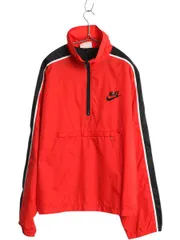 【お得なクーポン配布中!】 70s USA製 ナイキ ハーフジップ ナイロン ジャケット メンズ L / ヴィンテージ プルオーバー スウッシュ ウインドブレーカー パッカブル 赤
