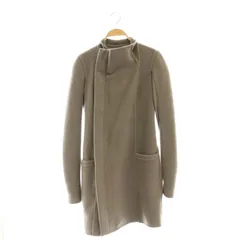 リックオウエンス Rick Owens 袖下リブ切替 ライダース風ジャケットコート アウター ロング ジップアップ IT38 モカグレー /ES ■OSのサムネイル