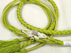 平和屋着物●和装小物　振袖用帯締め　飾り付き　パール　ラインストーン　丸組　金糸　逸品　未使用　DAAS6428zzz