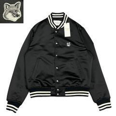 新品 MAISON KITSUNE モノクローム フォックスヘッド サテン テディ ボンバージャケット メゾンキツネ