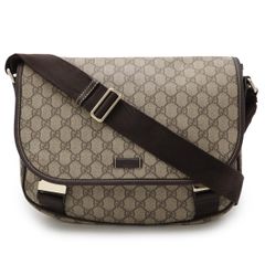GUCCI グッチ GGスプリーム GGプラス ショルダーバッグ メッセンジャーバッグ 斜め掛け PVC レザー ベージュ ダークブラウン 201732 