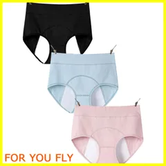 【在庫処分】[Leiasnow] サニタリーショーツ 生理用ショーツ 吸水ショーツ 大きいサイズ 防水 蒸れない 3枚セット レディース（黒・水色・ピンク）：3L