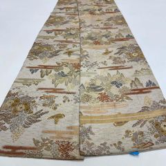 丸帯 アンティーク ヴィンテージ 全通 金帯 400cm 花嫁衣装 貸衣装 中古 リサイクル 結婚式 婚礼 着付け 舞台 きもの 着物 4154