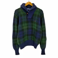 ポロバイラルフローレン Polo by RALPH LAUREN ブラックウォッチ チェック ショールカラー ニット メンズ JPN：M 
