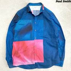 Paul Smith Geometric Pattern Shirt L/S カジュアルシャツ ドレスシャツ ワイシャツ 総柄 ジオメトリック 幾何学 クレイジーパターン ロングスリーブ 長袖 Lサイズ マルチカラー ブルー 青系 ポールスミス