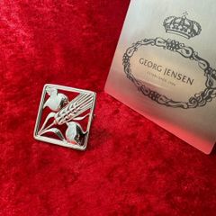 GEORG JENSEN ジョージジェンセン グリーンアゲート ブローチ 85