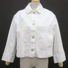 ITM1R1MRW25M EMPORIO ARMANI エンポリオアルマーニ デニムジャケット ホワイト レディース サイズ 36 刺繡 トップス アウターのサムネイル