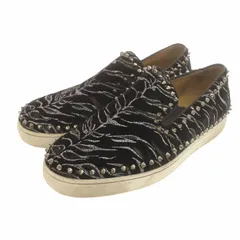 クリスチャンルブタン Christian louboutin スリッポン スニーカー スパイクスタッズ 総柄 ラメ ベロア 42.5 27.5cm 黒 ブラック /IR ■GY17のサムネイル