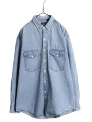【お得なクーポン配布中!】 90s OLD GAP デニム 長袖 ボタンダウン シャツ メンズ L 90年代 オールド ギャップ ヘビーウェイト コットン 長袖シャツ ワーク 紺タグ BD