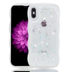 【新品】 YUYIB スマホケース 対応 iPhone X/iPhone Xs ケース クリア キラキラ かわいい tpuソフトケース 薄型 傷防止背面 滑り止め 指紋防止 ストラップホール付き 対応 アイホンX/XSカバー (クリア) 1