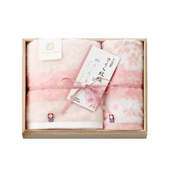 【新着商品】今治タオル 今治謹製 さくら紋織 タオルセット ギフト 2枚組 フェイスタオル ×1 (34×75cm) ウォッシュタオル ×1 (34×34cm) 桜染め 日本製 1