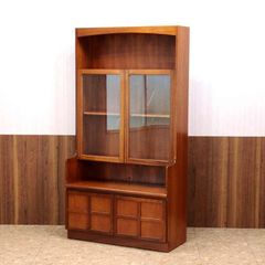 ユニットキャビネット ネイサン ガラス戸 イギリス チーク 完成品