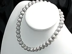 特別タイムセール！大人女性におすすめ！上品さ漂う南洋湖水パールグレーカラーネックレス　１１㍉ー１２㍉前後 未