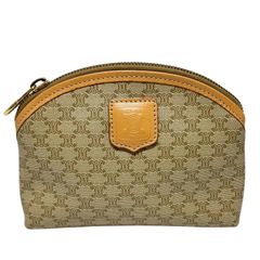 CELINE マカダム柄 ポーチ PVC ベージュ 16cm - メルカリ