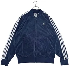 アディダス　ベロア トラックジャケット　ネイビー adidas（アディダス）の「adidas/アディダス ベロア トラック