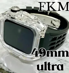 アップルウォッチラバーバンドベルト　Apple Watchカバーケース　刻印　フッ素ラバー　ウルトラ49mm  ultra ultra2  89