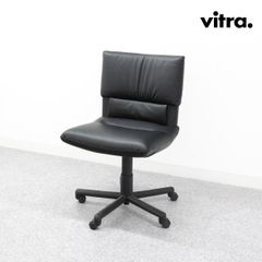 【展示品】Vitra ヴィトラ Imago イマーゴ オフィス アームレス チェア キャスター レザー ブラック マリオ・ベリーニ 定価53万【1】