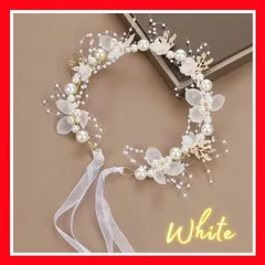NB11 ヘッドドレス花パール カチューシャ 結婚式 発表会 ヘアバンド1609