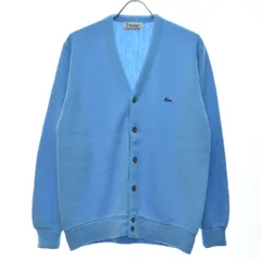 【IZODLACOSTE】70s 糸巻きタグ 青ワニ アクリルニット長袖カーディガン