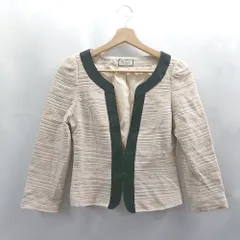 ◇ ⊇ Diagram ダイアグラム ノーカラー 長袖 ジャケット サイズ36 ベージュ レディース E  【1503060046951】