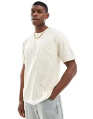 【送料無料】 アナザーインフルエンス メンズ Tシャツ トップス Another Influence oversized seam detail T-shirt in ecru ECRU