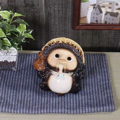信楽焼 たぬき 置物 可愛い プレゼント タヌキ 陶器 置き物 焼き物 信楽焼き 狸 信楽 福こづち狸 ta-0407