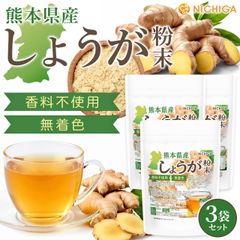 【NICHIGA／ニチガ公式】熊本県産しょうが粉末 100g×3袋 着色料香料不使用 残留農薬試験実施済み ジンジャー [06]