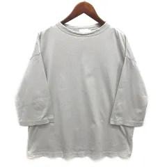 ハンドバーク handvaerk ドロップショルダー カットソー Tシャツ 七分袖 無地 ライトグレー S ペルー製のサムネイル