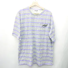 ◇ ⊂ BASQUE magenta バスクマゼンタ ボーダー柄 半袖 Tシャツ サイズF パープル系 メンズ E  【1409240012634】のサムネイル