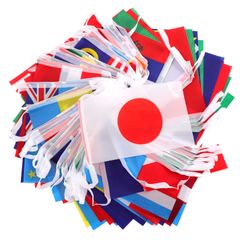 『人気商品』連旗 100ヶ国 長さ25m 日本国旗あり 国際交流 旗 フェスティバル イベント 国旗 サッカー 体育 世界 競技 スポーツ応援 万国旗 文化祭 装飾 Difounmas 連続旗 パーティ運動会用