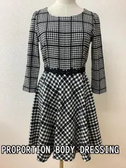 プロポーションボディドレッシング (PROPORTION BODY DRESSING) 白黒チェックワンピース サイズ2