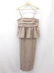 ◇ ⊂ エニィスィス 貴島明日香さんコラボ ノースリーブ 膝下丈 キャミワンピース サイズ2 ブラウン系 レディース E  【1507250009108】のサムネイル
