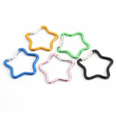 カラビナ 星型 スター 1個 全10色 キーホルダー バッグチャーム 繋ぎ 金具 チェーン 留め具 推し活 推しカラー