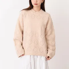 GANNI ガニー ニット トップス セーター WOOL COTTON BUBBLE O-NECK KNIT K2220 レディース アイボリー 長袖 秋冬 ウールのサムネイル