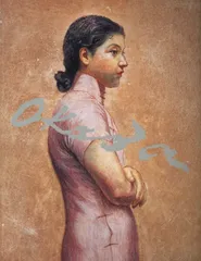 岡田三郎助、【桜狩】、新品高級額 額装付、年代物・希少画集画 岡田三郎助、【桜狩】、希少画集画より、状態良好、新品高級額装