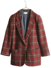 【お得なクーポン配布中!】 80s USA製 エルエルビーン チェック テーラード ジャケット レディース L 程 古着 80年代 ヴィンテージ ブレザー LLビーン ツイード ウール