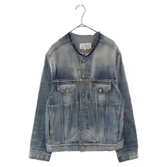 Martin Margiela (マルタンマルジェラ) 22SS No Color Denim Jacket SI1AM0006 S30561 ウォッシュ加工 ノーカラー デニムジャケット インディゴのサムネイル