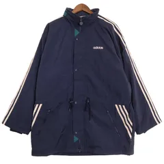 80年代 adidas アディダス ベンチコート ナイロンジャケット ネイビー (メンズ M) 中古 古着 A0637