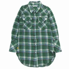 11aw HYSTERIC GLAMOUR ヒステリックグラマー チェック柄 ウエスタンシャツ 長袖 ロング丈 ウール F グリーン 緑 レディース 【中古】 11aw HYSTERIC GLAMOUR ヒステリックグラマー チェック柄