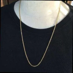 セミロング ゴールドチェーン 60センチ ネックレス メンズ シンプル
