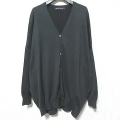 美品 mizuiro ind ミズイロインド リネンニット Vネックカーディガン ダークグレー レディース 古着 中古 USED