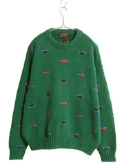 【お得なクーポン配布中!】 90s イギリス製 エディーバウアー 総柄 デザイン 二ット セーター メンズ XL / オールド 大きいサイズ バーズアイ ヘビーウェイト コットン