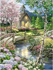 Yavoluy ダイヤモンドアート 5dダイヤモンド塗装キット 油絵 風景 刺しゅうキット 全面貼り付けタイプ ビーズアート 手作り絵画 手芸キット ハンドメイド DIY 家の壁の装飾 30x40cm