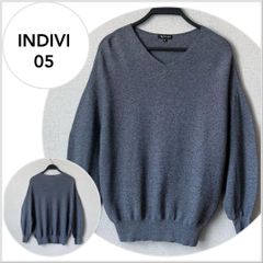 A0339【美品♪】INDIVI Vネックメランジニット　グレー