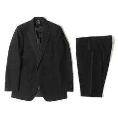 Dior HOMME ディオールオム 05SS ピークドラペル ウール スモーキング 1B テーラードジャケット サイドライン スラックス パンツ 5EH2071624 セットアップ スーツ ブラック 黒 48R イタリア製のサムネイル