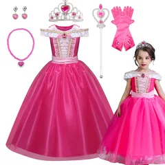 新品 [Qichenk] プリンセス ドレス 子供 ワンピース キッズコスプレ衣装 コスチューム 女の子 お姫様ドレス 豪華6点セット ハロウィン 誕生日 パーティー 七五三祝い 撮影 文化祭